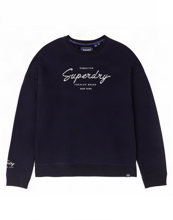 Женский свитер с рисунком Superdry UK 8, маленький темно-синий, вискоза