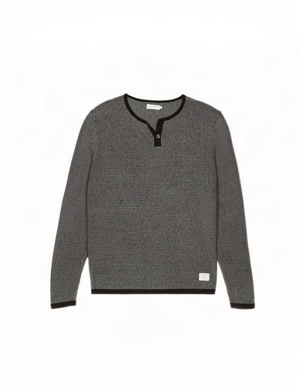 Мужской топ Jack & Jones с длинным рукавом, большой серый хлопок в тонкую полоску
