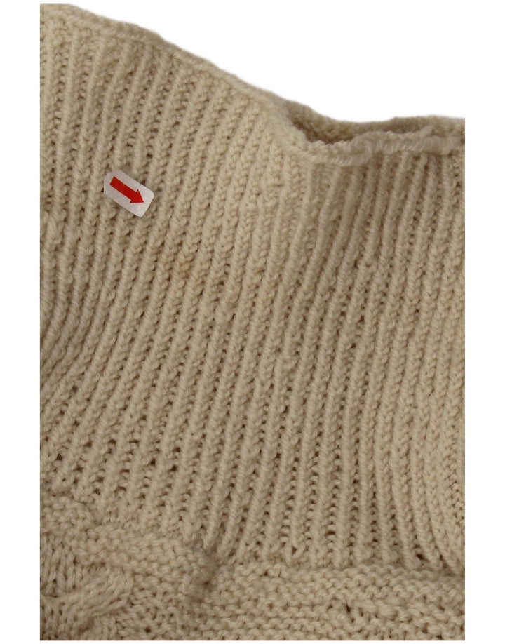 Винтажный женский укороченный джемпер с воротником-стойкой, Великобритания, 20, 2XL, белый цвет