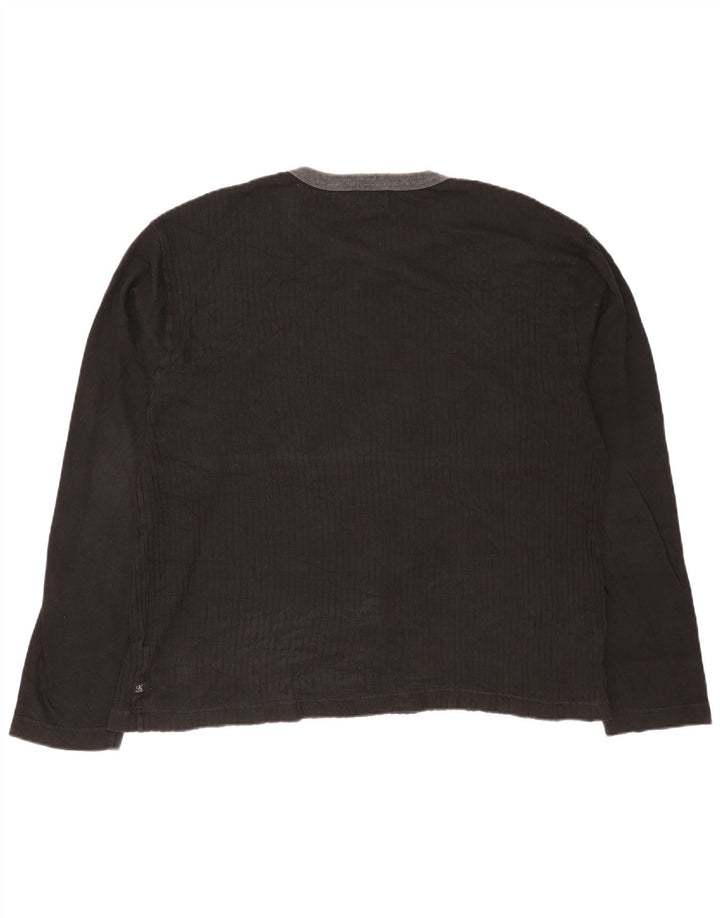 Calvin Klein Jeans Мужской топ с длинным рукавом 2XL, черный хлопок