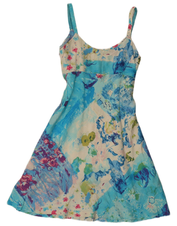 Vintage Womens Sleeveless Sundress UK 12 Medium Multicoloured Floral