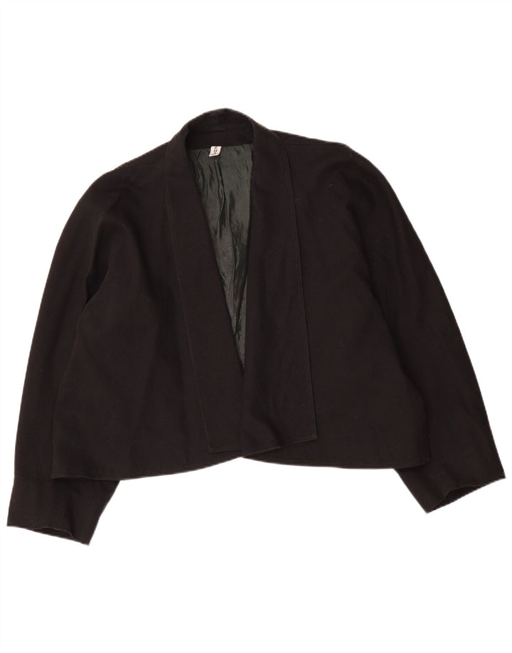Винтажный женский укороченный открытый пиджак IT 48 XL, черный