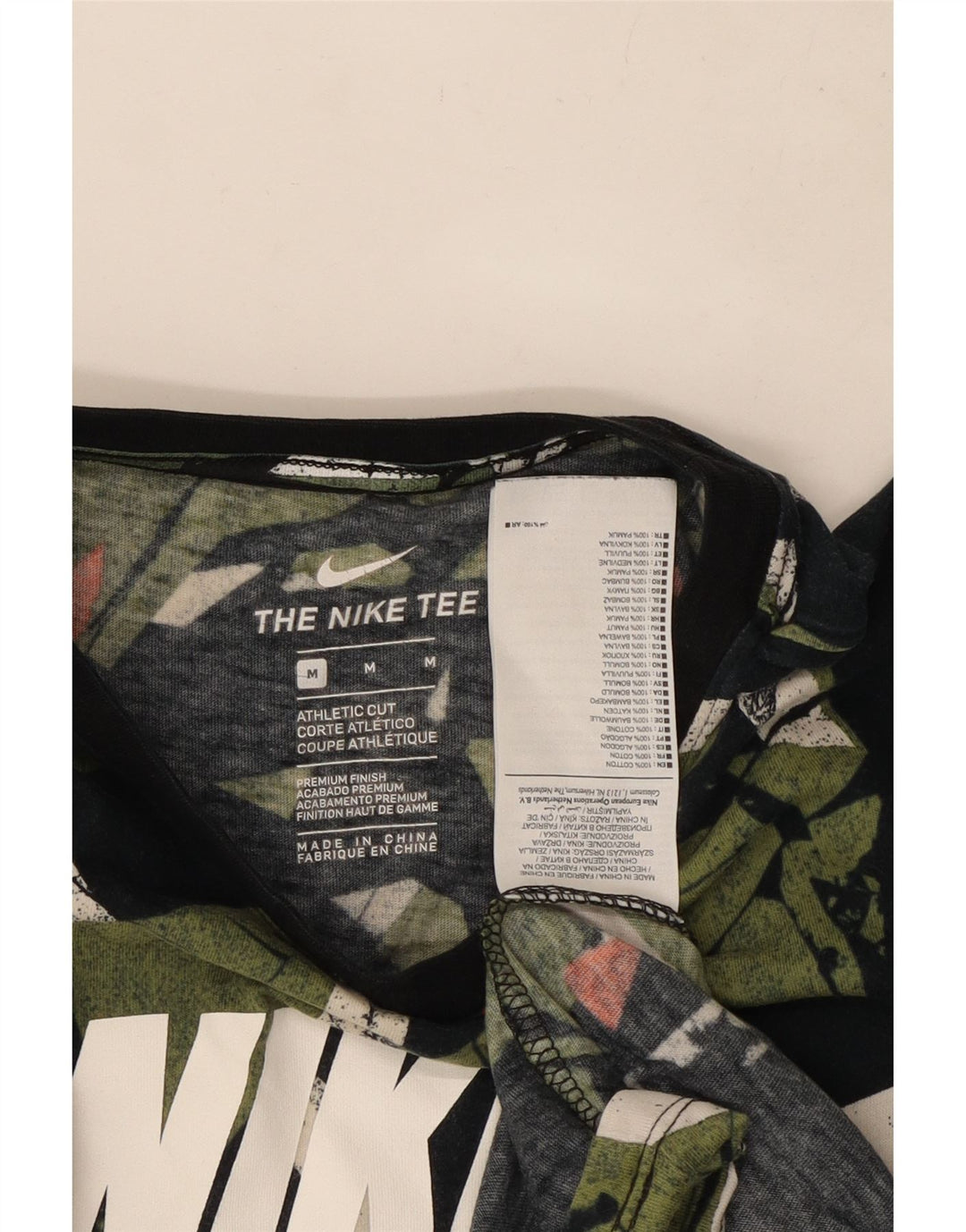 Мужская футболка с рисунком Nike Athletic Cut, средний размер, разноцветный с геометрическим узором