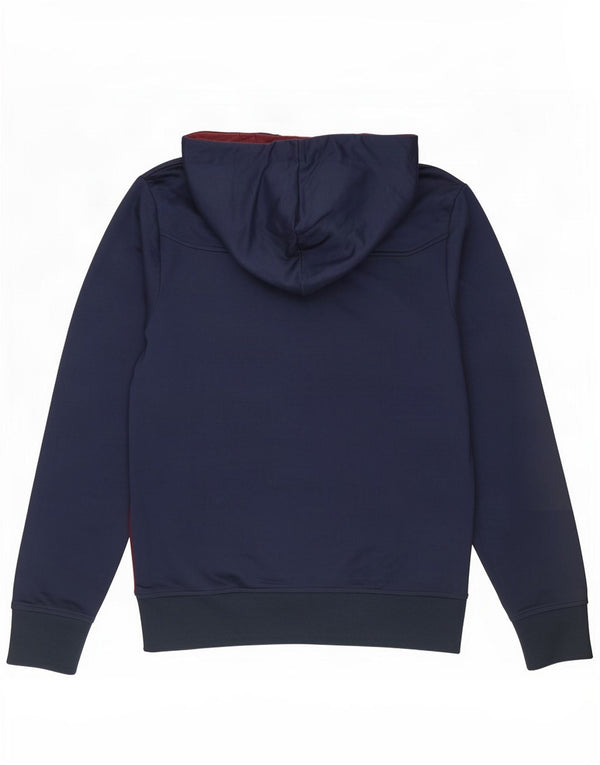 Мужской джемпер с капюшоном и воротником на пуговицах Jack & Jones, средний бордовый, цветных блоков