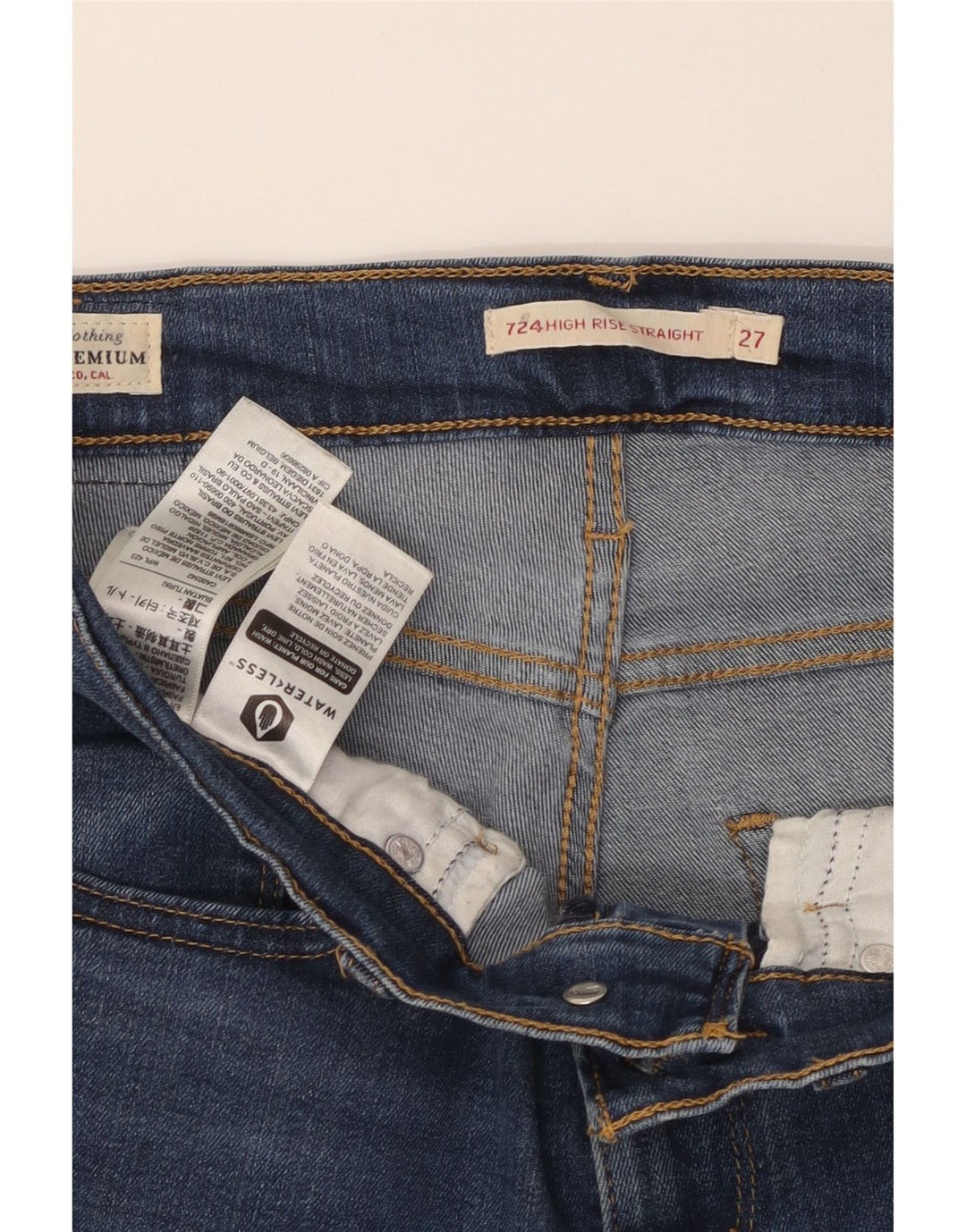 Женские прямые джинсы LEVI'S 724 с высокой посадкой W27 L32 Синие, лиоцелл
