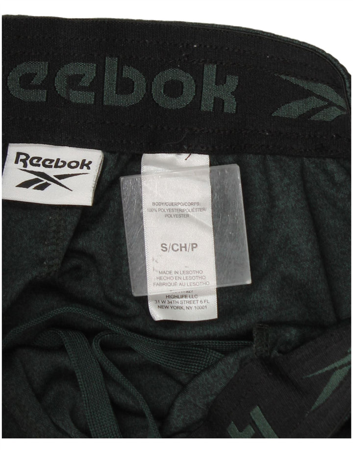 Мужские спортивные шорты Reebok, маленькие зеленые, полиэстер с крапинками
