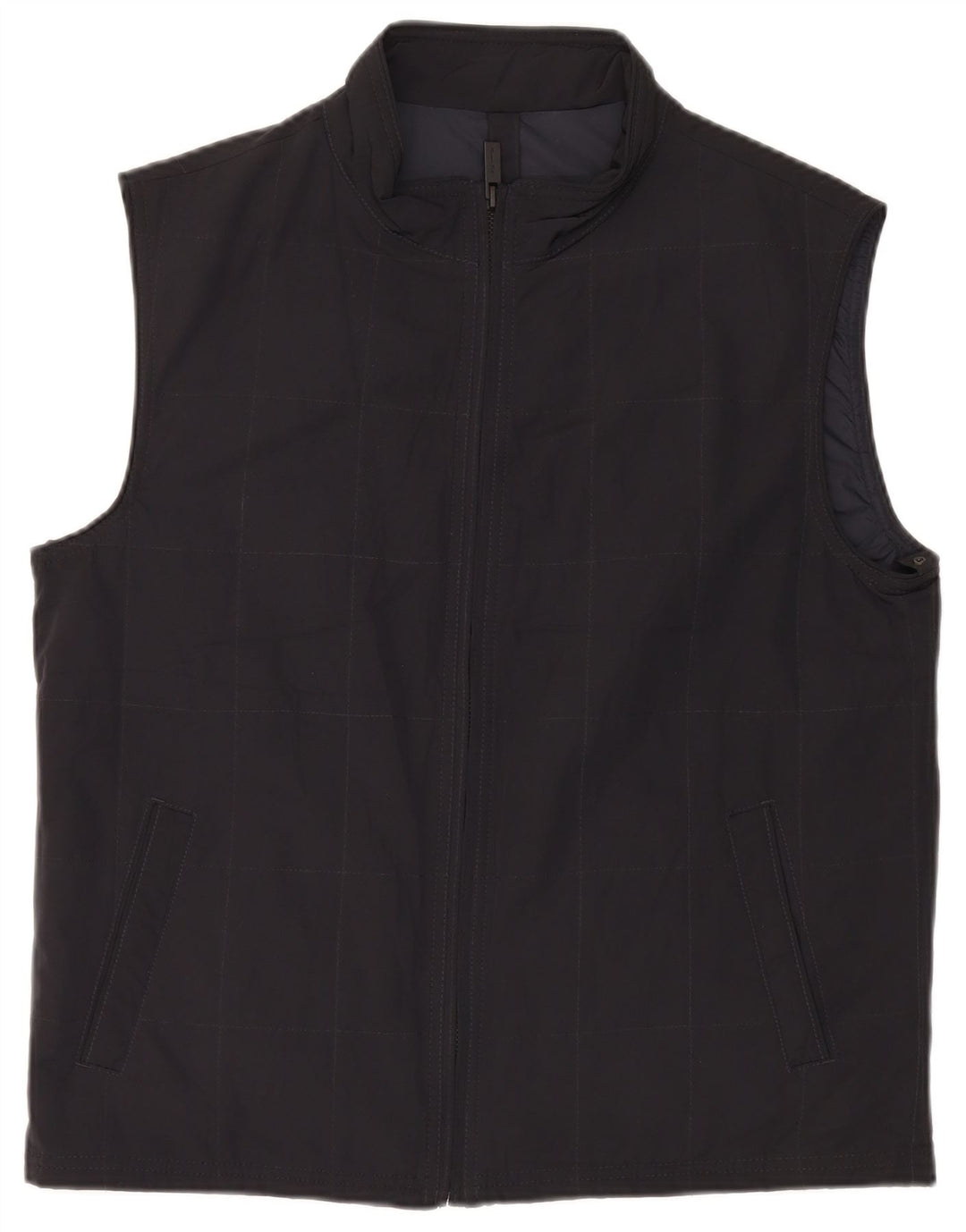 Мужской жилет Massimo Dutti UK 42 XL, черный полиэстер в клетку