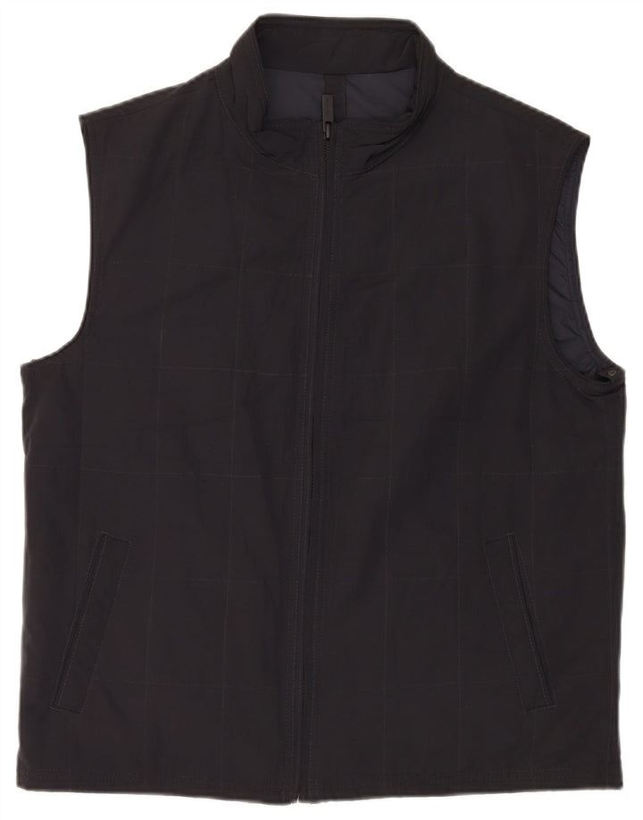 Мужской жилет Massimo Dutti UK 42 XL, черный полиэстер в клетку