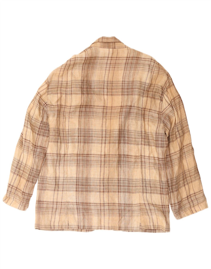 Винтажный мужской пиджак на 3 пуговицах IT 52 XL в бежевую клетку