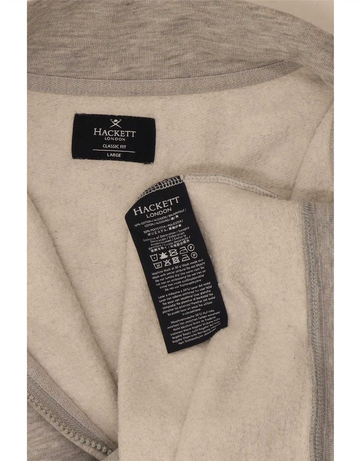 Мужской свитшот Hackett с воротником на молнии, классический джемпер, большой серый в крапинку