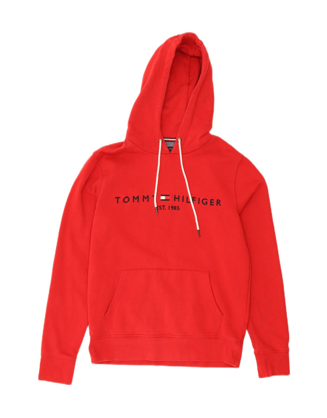 Tommy Hilfiger Мужской джемпер с капюшоном с рисунком, хлопковый средний красный