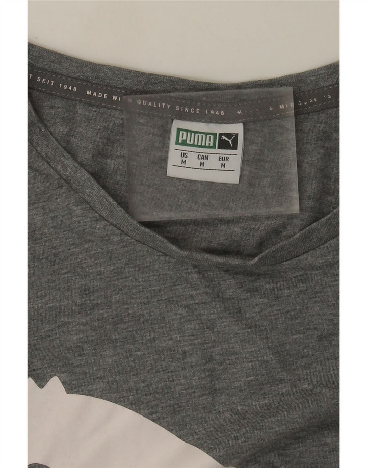 Мужская футболка с рисунком Puma, средний серый в крапинку
