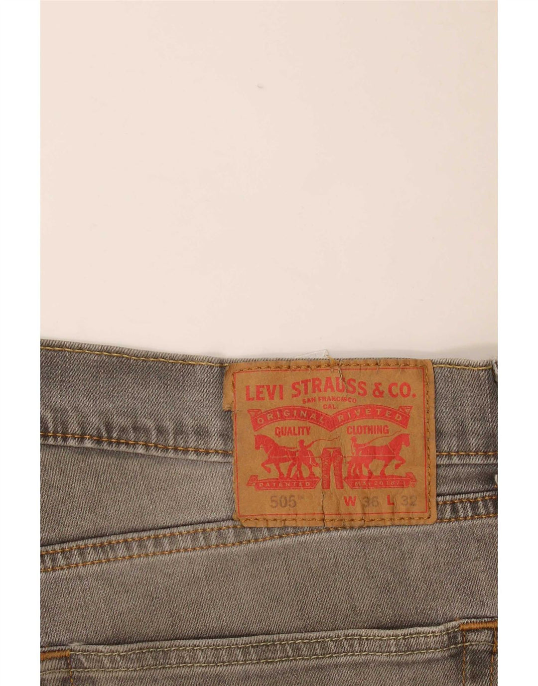 Мужские прямые джинсы Levi's 505 W36 L32 серые, хлопок
