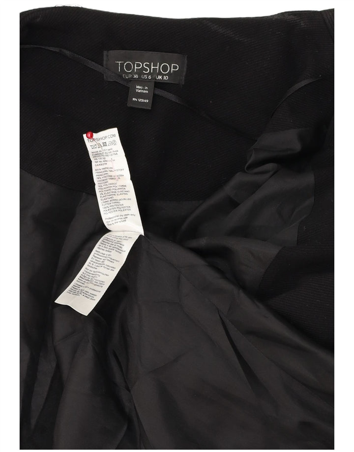Topshop Женский открытый пиджак оверсайз UK 10, маленький черный вискоза