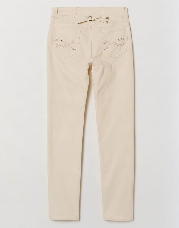 Dkny Повседневные узкие брюки для девочек 13–14 лет W28 L30 Off White Classic