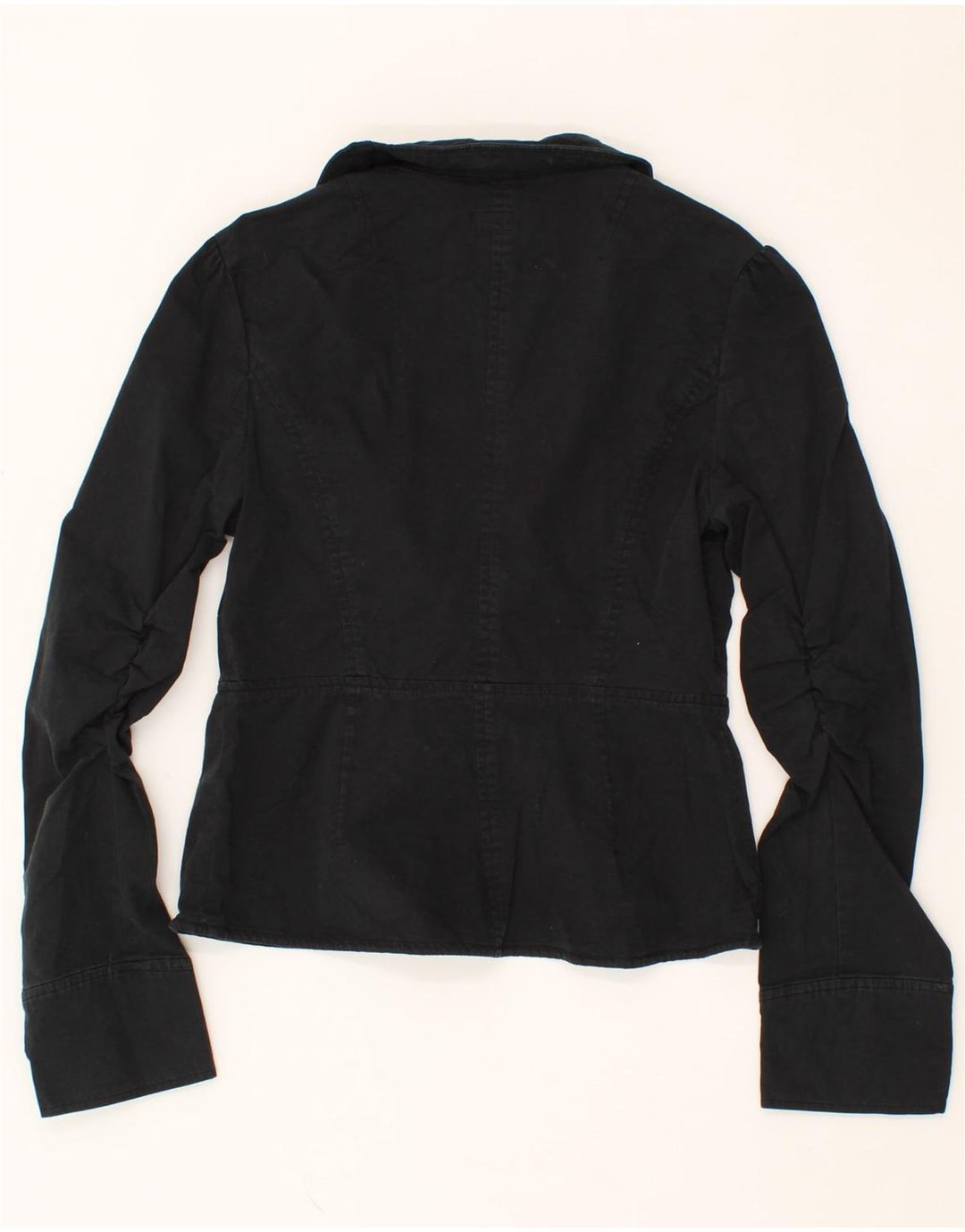 MOSSIMO Womens 2 Button Blazer Jacket UK 10 Small Black Cotton Vintage Mossimo and Second-Hand Mossimo from Messina Hembry 