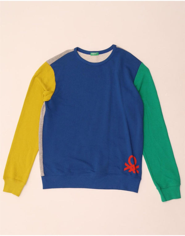 Свитшот Benetton для мальчиков 13-14 лет, размер 3XL, разноцветный с цветными блоками