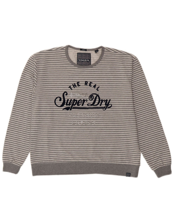 Женский свитер с рисунком Superdry UK 14, средний серый в полоску