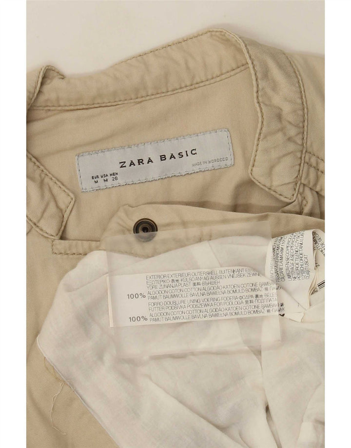 Женский бомбер Zara UK 12, средний бежевый, хлопок
