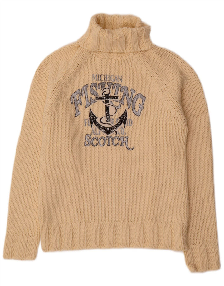 Женский джемпер с высоким воротником Scotch & Soda, Великобритания 14, средний бежевый
