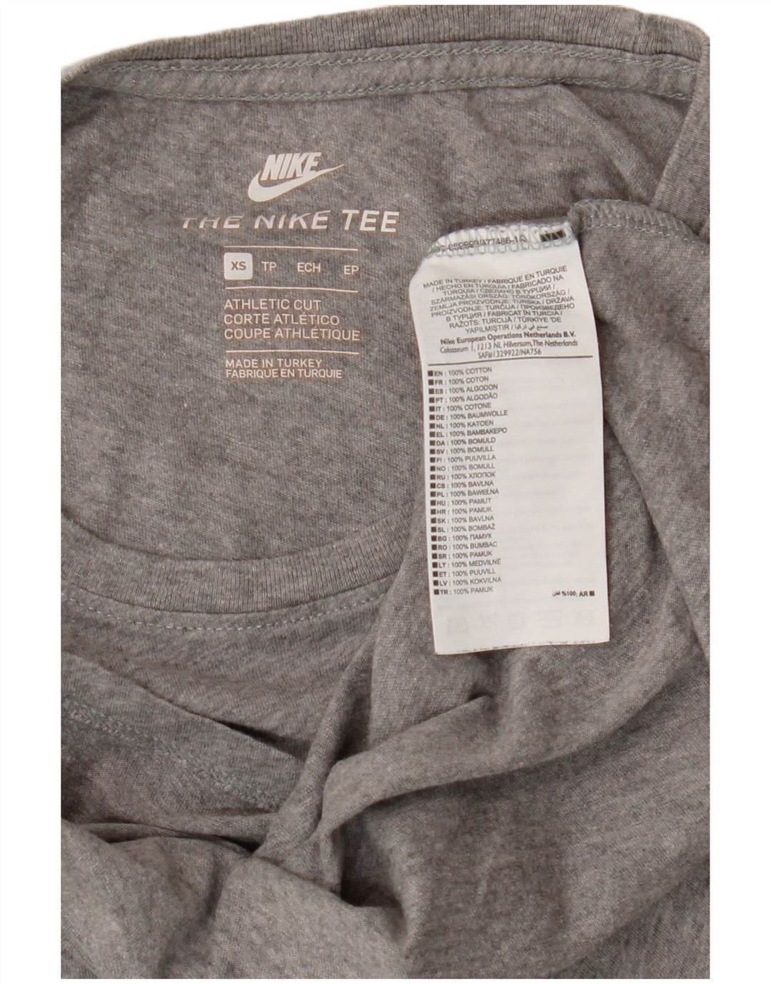 Мужская футболка Nike Top XS, серый хлопок