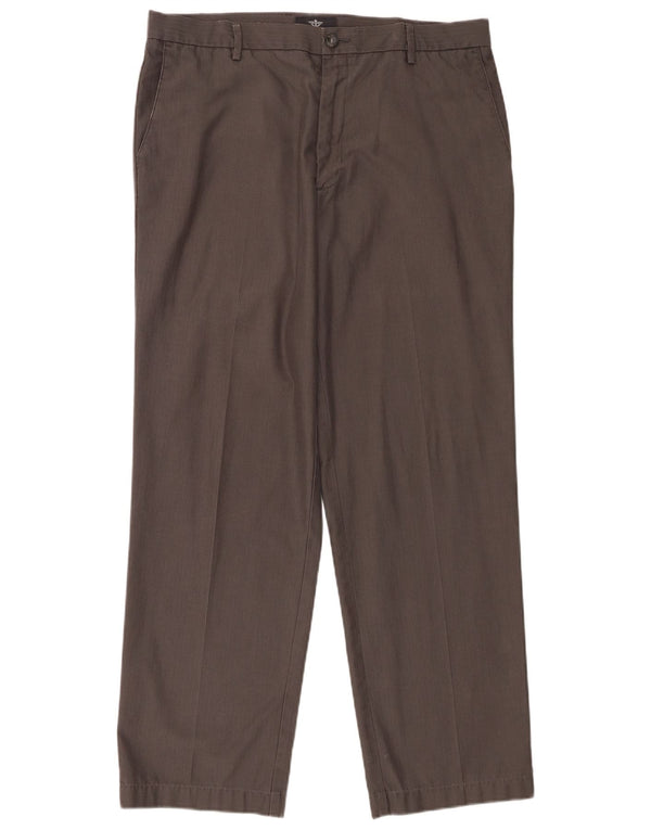 Мужские прямые брюки-чиносы Dockers W36 L31, серые, хлопковые в тонкую полоску