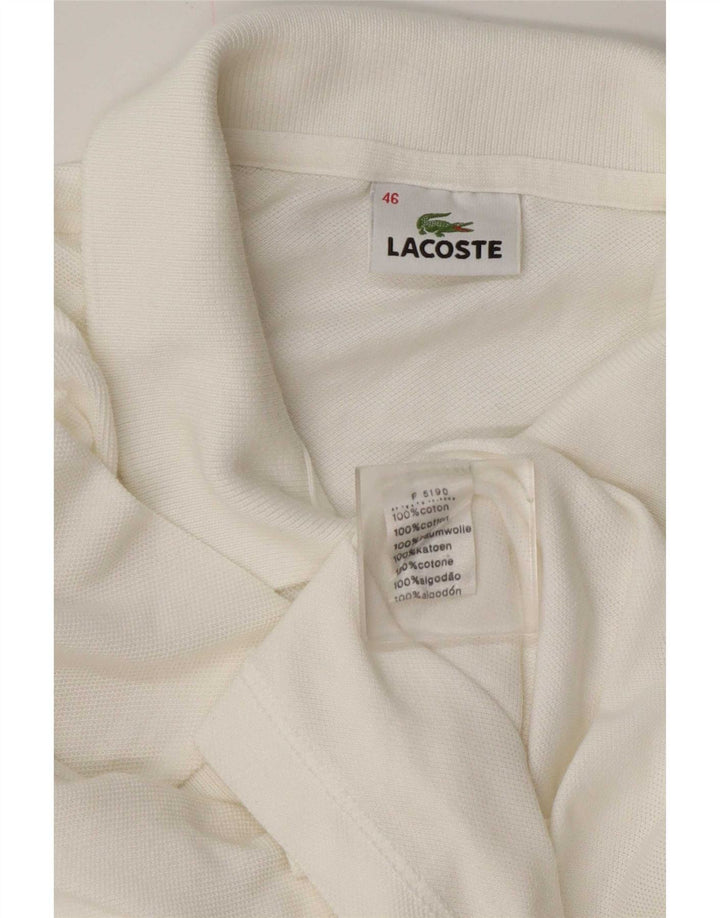 Женская рубашка поло Lacoste, размер 46 XL, белый хлопок