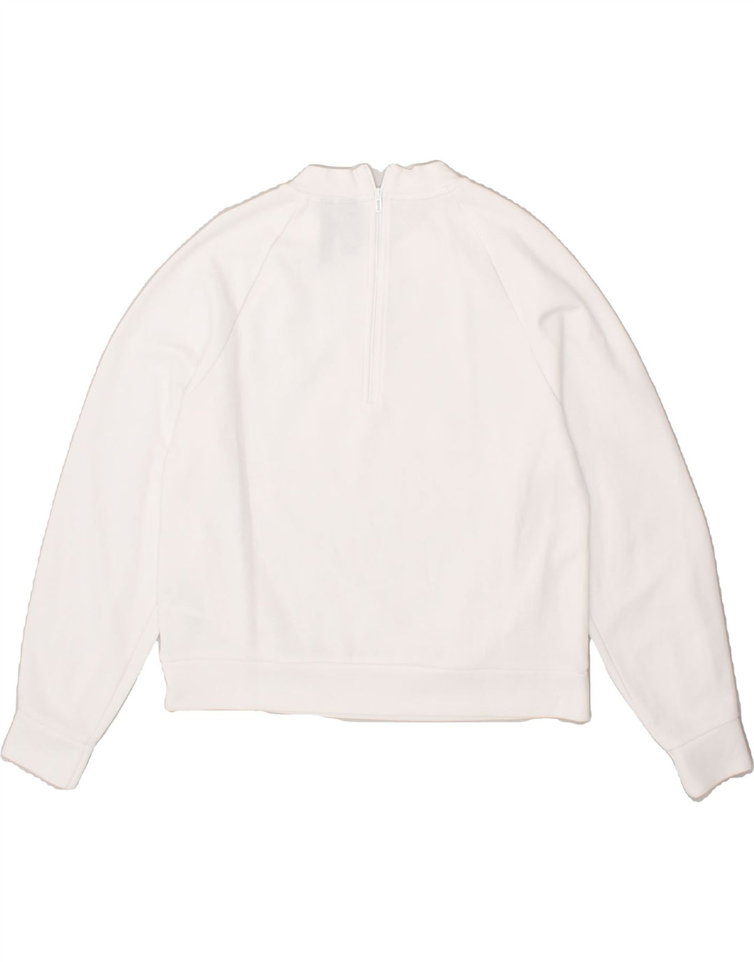 ADIDAS Womens Oversized Crop Graphic Sweatshirt Jumper UK 8/10 Small White Vintage Adidas and Second-Hand Adidas from Messina Hembry 
