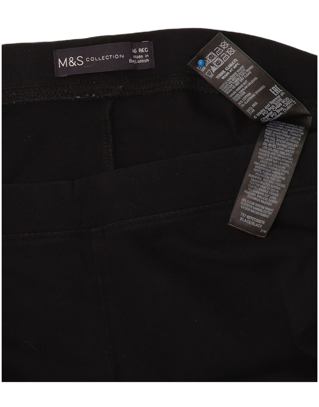 Женские леггинсы Marks & Spencer UK 16, большие черные хлопковые