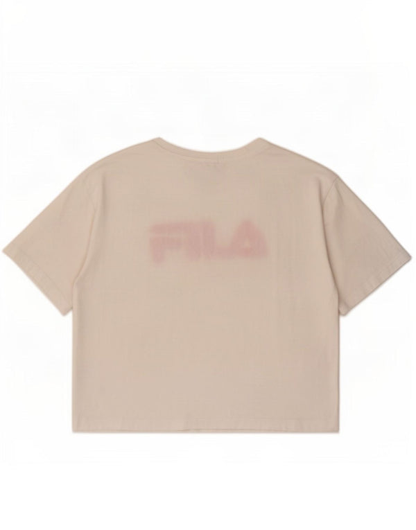 Женская футболка с рисунком Fila Top UK 14, средний белый хлопок, белый цвет