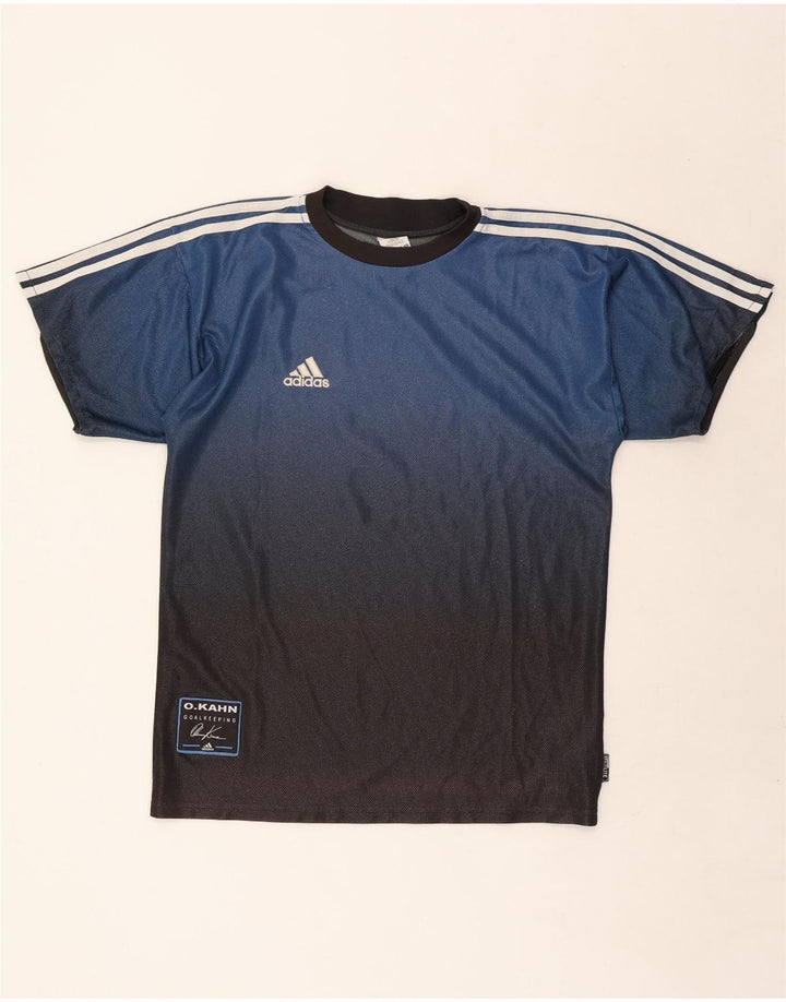 Мужская футболка Adidas с рисунком, маленькая синяя, с цветными блоками