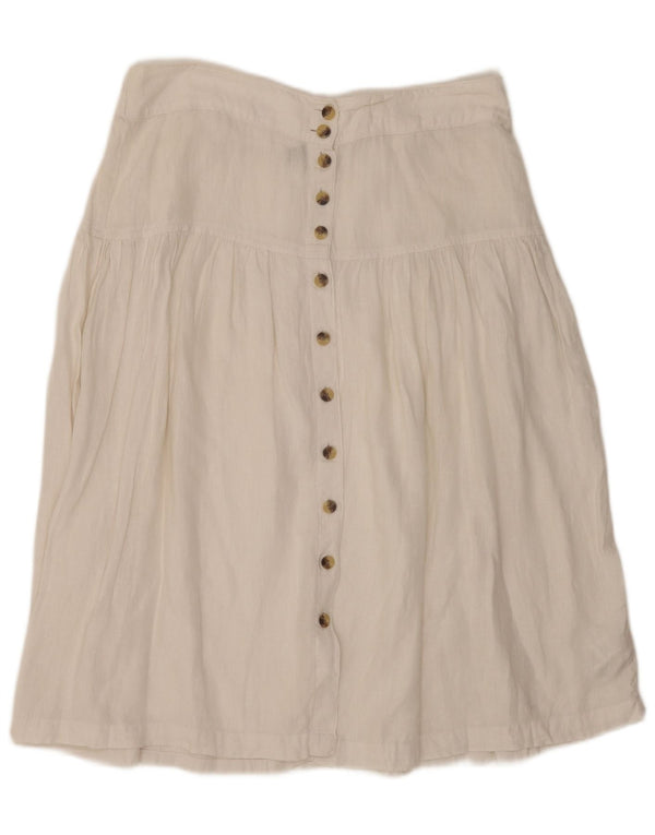 Женская юбка-трапеция Marks & Spencer UK 16, большая W36, белый лен