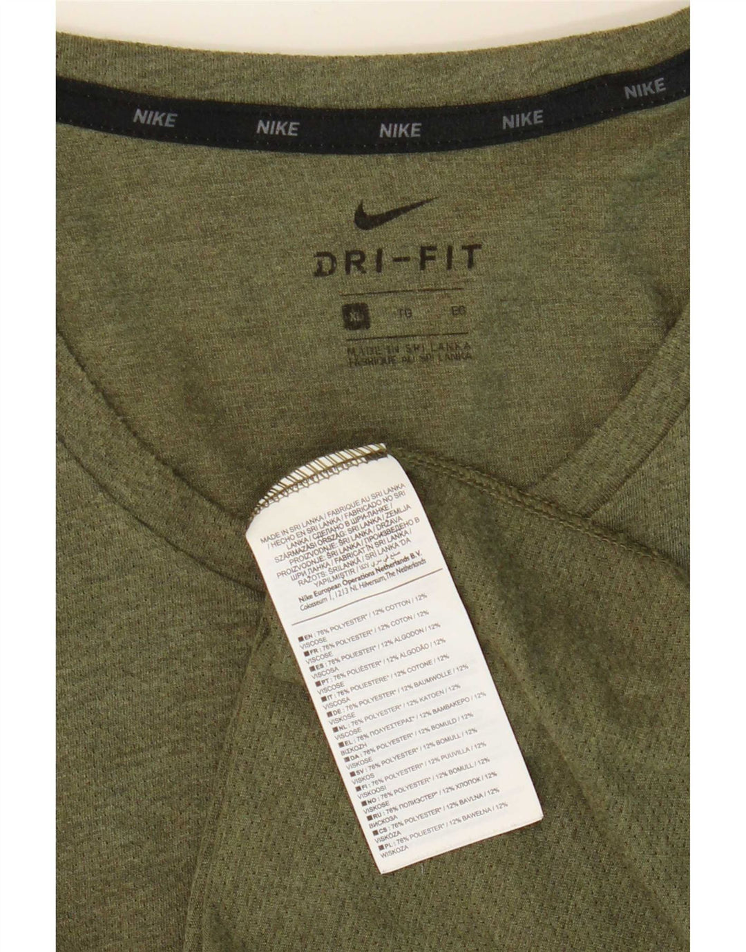 Мужская футболка Nike Dri Fit Top XL, зеленый полиэстер