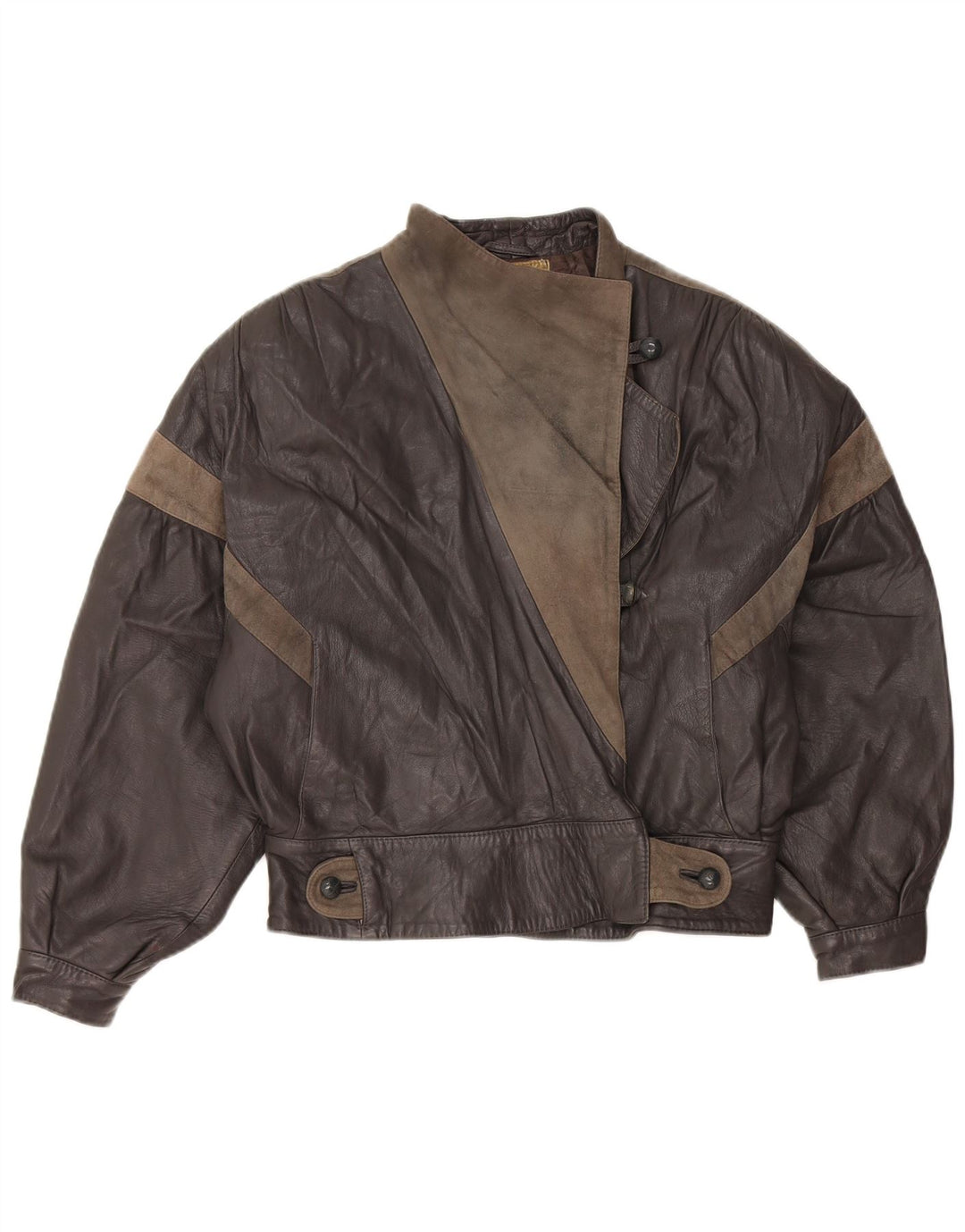 Lavorazione Artigiana Женская куртка IT 44 Средне-серая кожа с цветными блоками