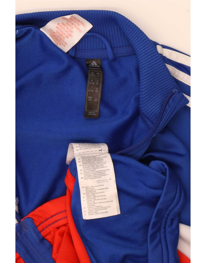 Спортивный костюм Adidas для мальчиков, верхняя куртка 13–14 лет, синяя, полиэстер с цветными блоками