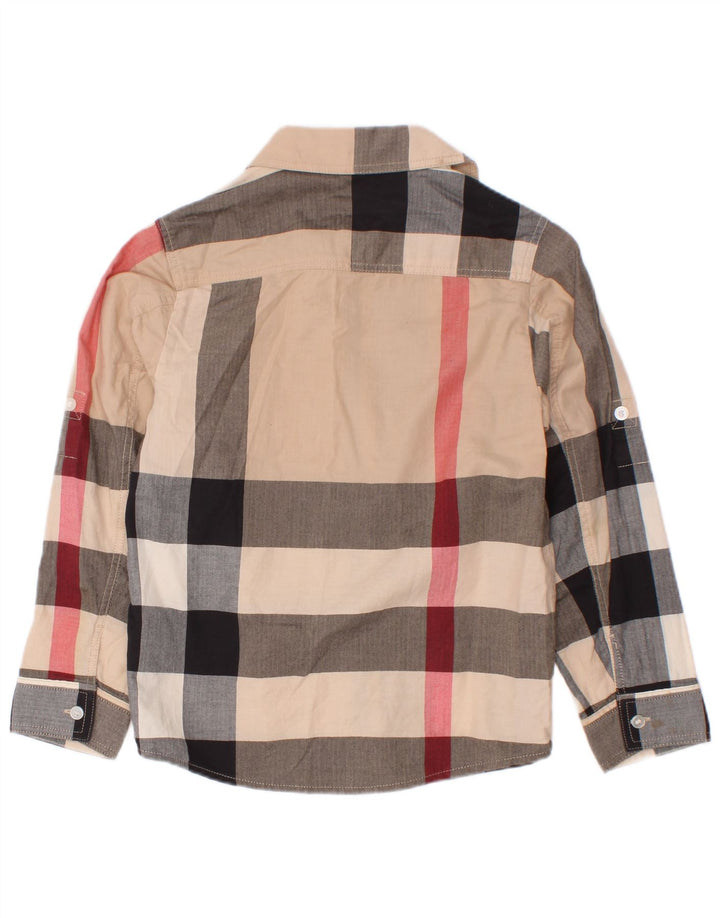 Рубашка Burberry для мальчиков 5–6 лет, хлопковая разноцветная клетка