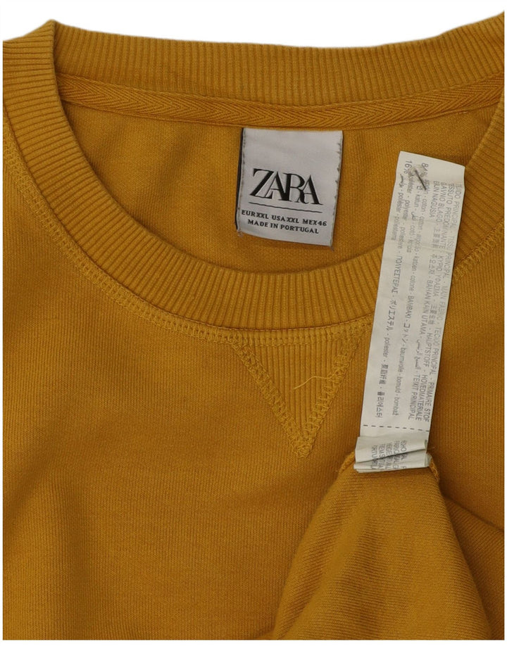 Мужской свитер Zara 2XL, желтый хлопок