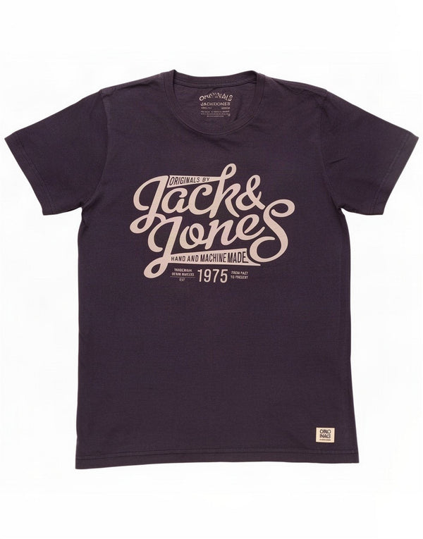 Мужская футболка с рисунком Jack & Jones Верх, маленький темно-синий, хлопок