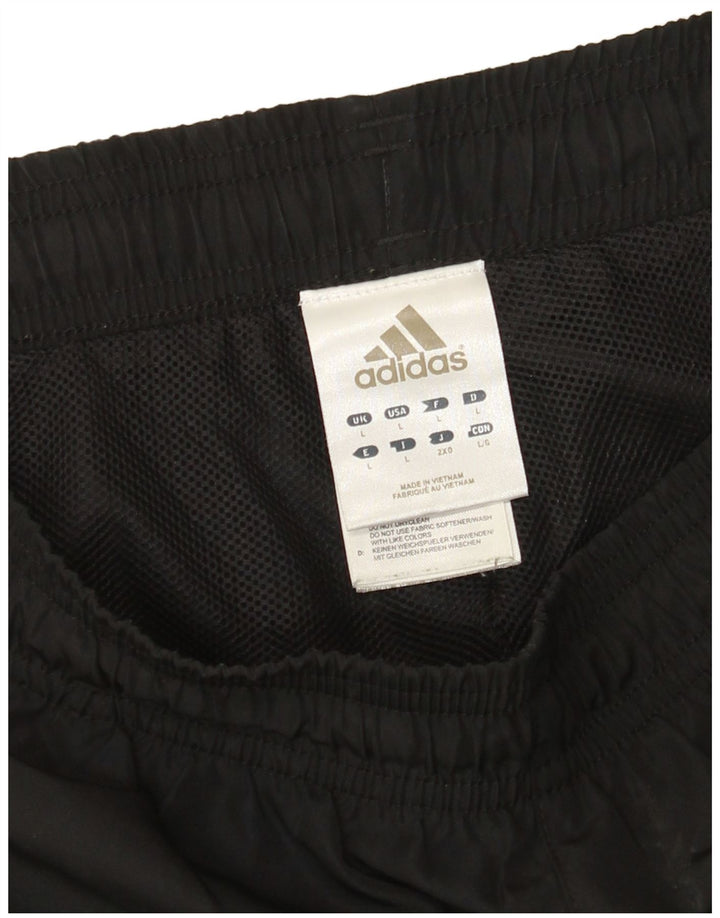 Мужские спортивные брюки Adidas для бега, большие черные полиэстер с цветными блоками