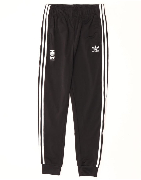 Спортивный костюм Adidas для девочек с рисунком, брюки для бега, 13-14 лет, черные