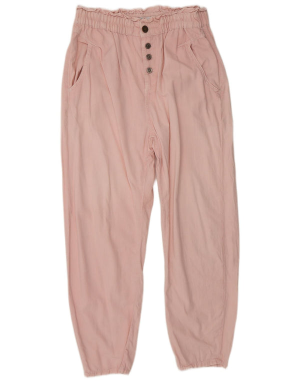 Zara Женские повседневные зауженные брюки с высокой талией EU 36 XS W26 L26 Розовый