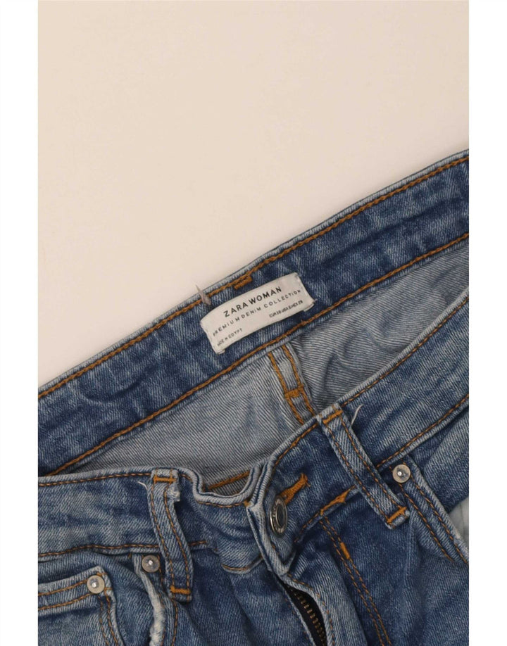 Женские потертые узкие джинсы Zara EU 38, маленькие W28 L28, синие