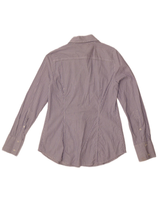 Женская рубашка Benetton UK 14, хлопковая синяя полоска среднего размера