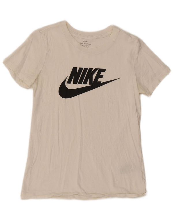 Женская футболка с рисунком Nike Top UK 6 XS, белый хлопок