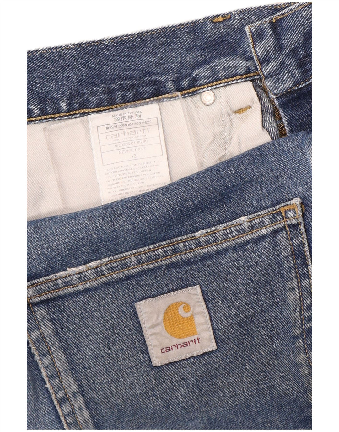 Мужские прямые джинсы Carhartt W32 L30 синие, хлопок