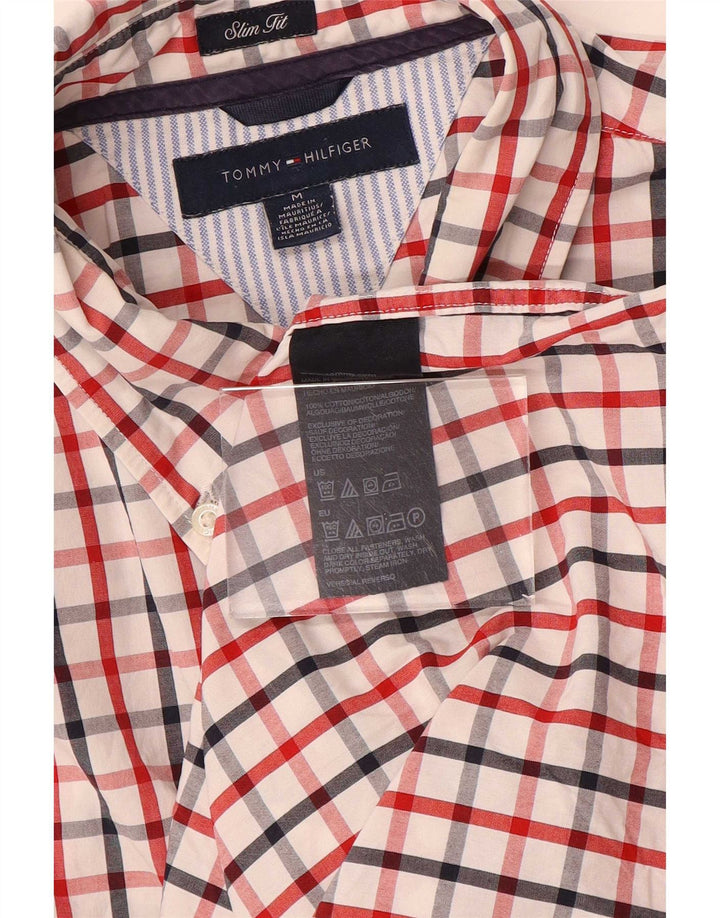 Мужская рубашка приталенного кроя Tommy Hilfiger, средний размер, разноцветная клетка, хлопок