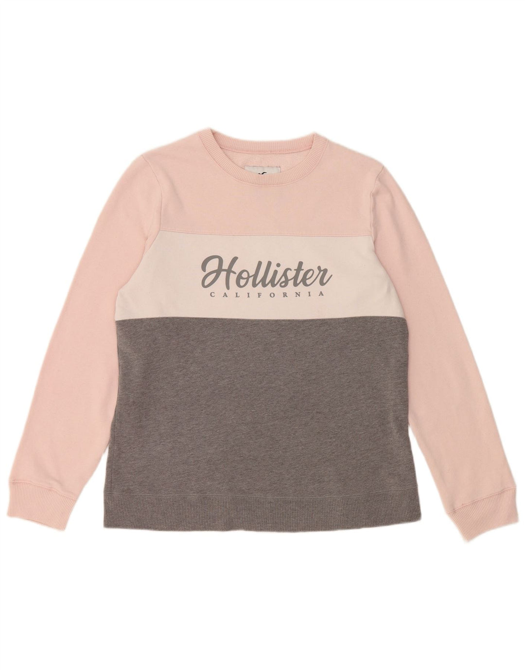 HOLLISTER Женский свитшот с рисунком UK 16, большой серый с цветными блоками