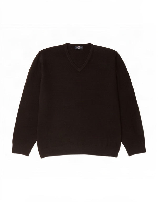 Мужской джемпер с v-образным вырезом Marks & Spencer Blue Harbour XL, черный акрил