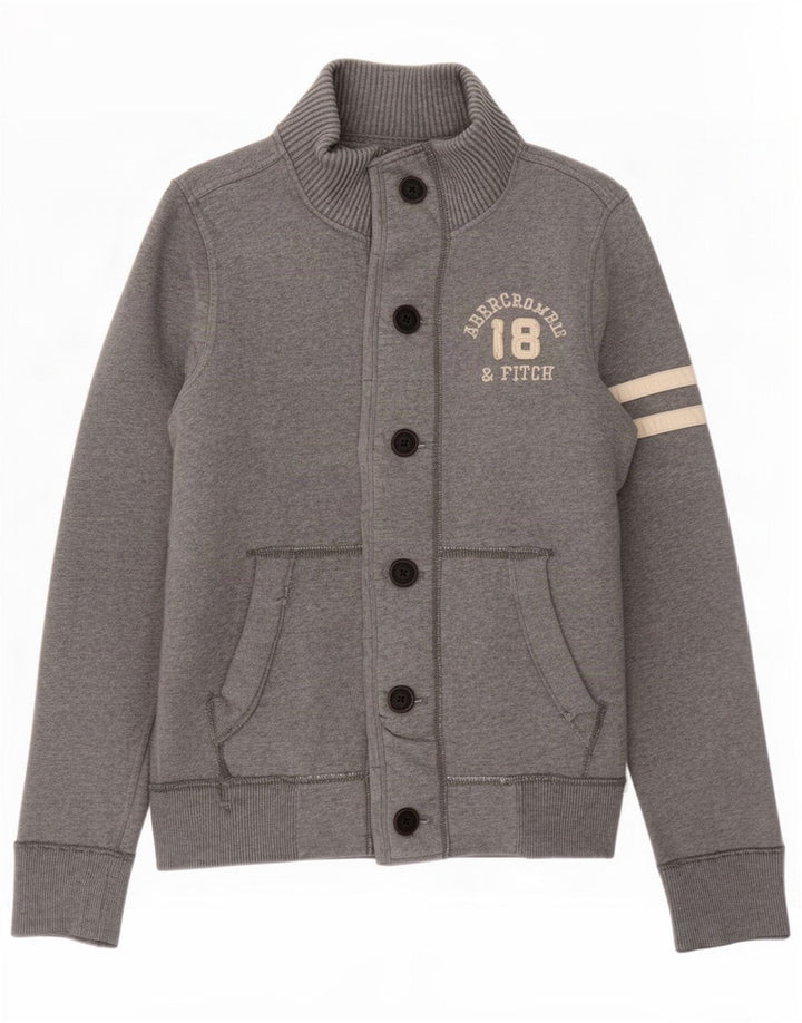 Мужская спортивная куртка Abercrombie & Fitch, большая серая хлопковая куртка