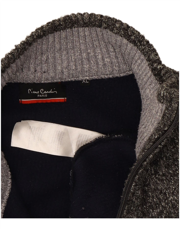 Мужской джемпер с воротником на молнии Pierre Cardin XL, полиэстер в серую полоску